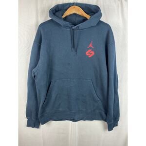 Jordan Luka Pullover Hoodie Sweatshirt Mens sz Large Black/Red Nike DZ3512-011